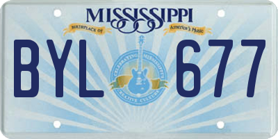 MS license plate BYL677