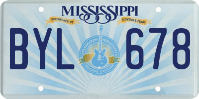 MS license plate BYL678