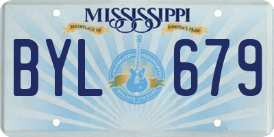 MS license plate BYL679