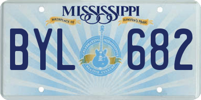 MS license plate BYL682