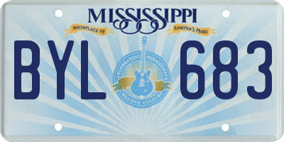 MS license plate BYL683