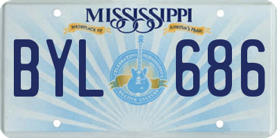 MS license plate BYL686