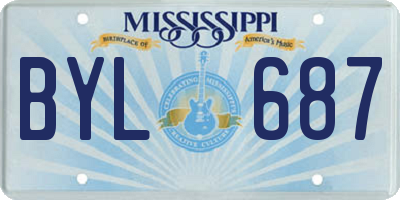 MS license plate BYL687