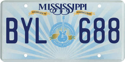 MS license plate BYL688