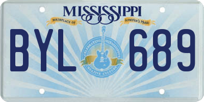 MS license plate BYL689