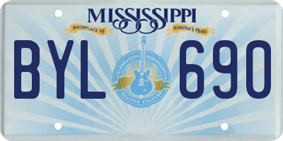 MS license plate BYL690