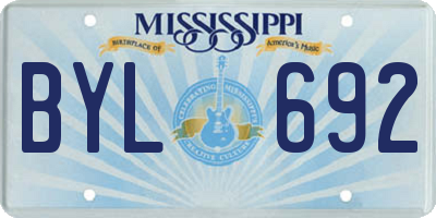 MS license plate BYL692
