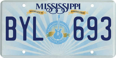 MS license plate BYL693