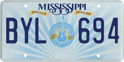 MS license plate BYL694