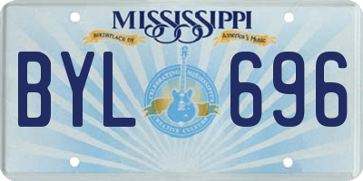 MS license plate BYL696