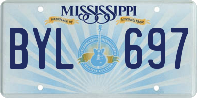 MS license plate BYL697