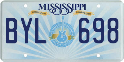 MS license plate BYL698
