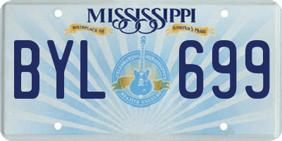 MS license plate BYL699