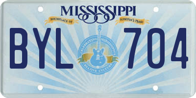 MS license plate BYL704