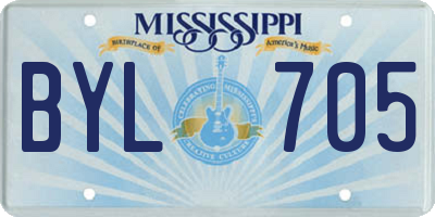 MS license plate BYL705