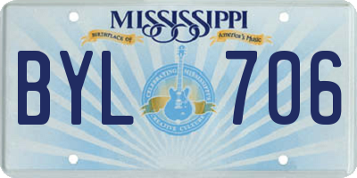 MS license plate BYL706