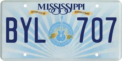 MS license plate BYL707