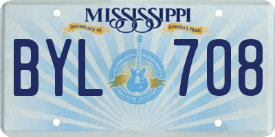 MS license plate BYL708