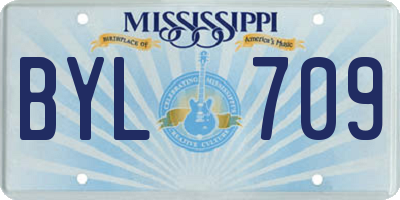 MS license plate BYL709