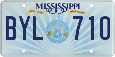 MS license plate BYL710
