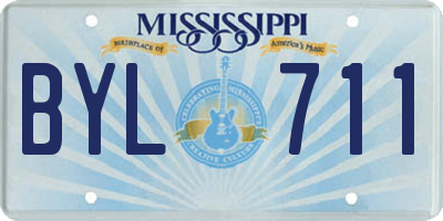 MS license plate BYL711