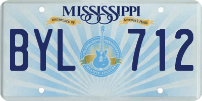 MS license plate BYL712