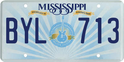 MS license plate BYL713
