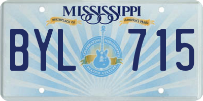 MS license plate BYL715