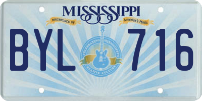 MS license plate BYL716