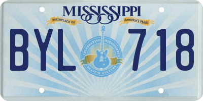 MS license plate BYL718