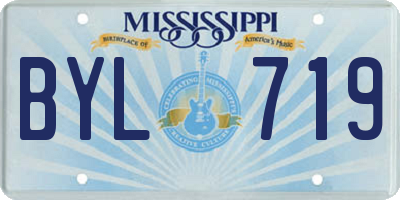 MS license plate BYL719