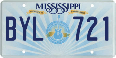 MS license plate BYL721
