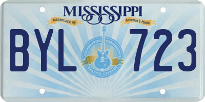 MS license plate BYL723