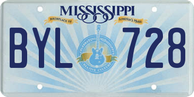 MS license plate BYL728