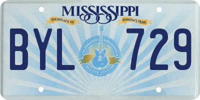 MS license plate BYL729