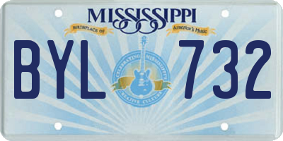 MS license plate BYL732