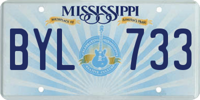 MS license plate BYL733