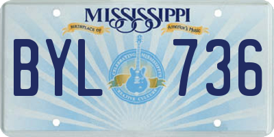 MS license plate BYL736