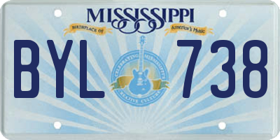 MS license plate BYL738