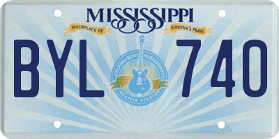 MS license plate BYL740