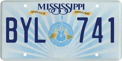 MS license plate BYL741