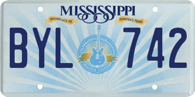 MS license plate BYL742