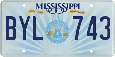 MS license plate BYL743