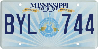 MS license plate BYL744