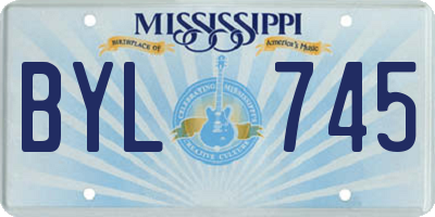 MS license plate BYL745