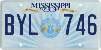 MS license plate BYL746