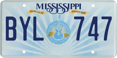 MS license plate BYL747