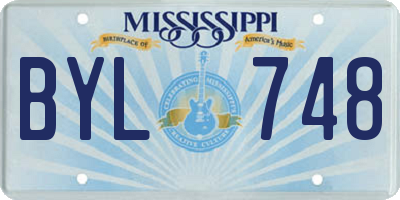 MS license plate BYL748