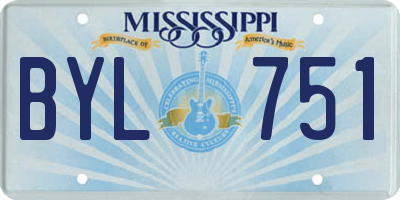 MS license plate BYL751