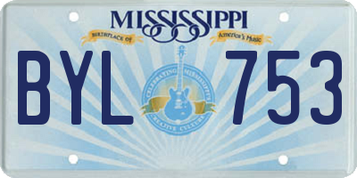 MS license plate BYL753